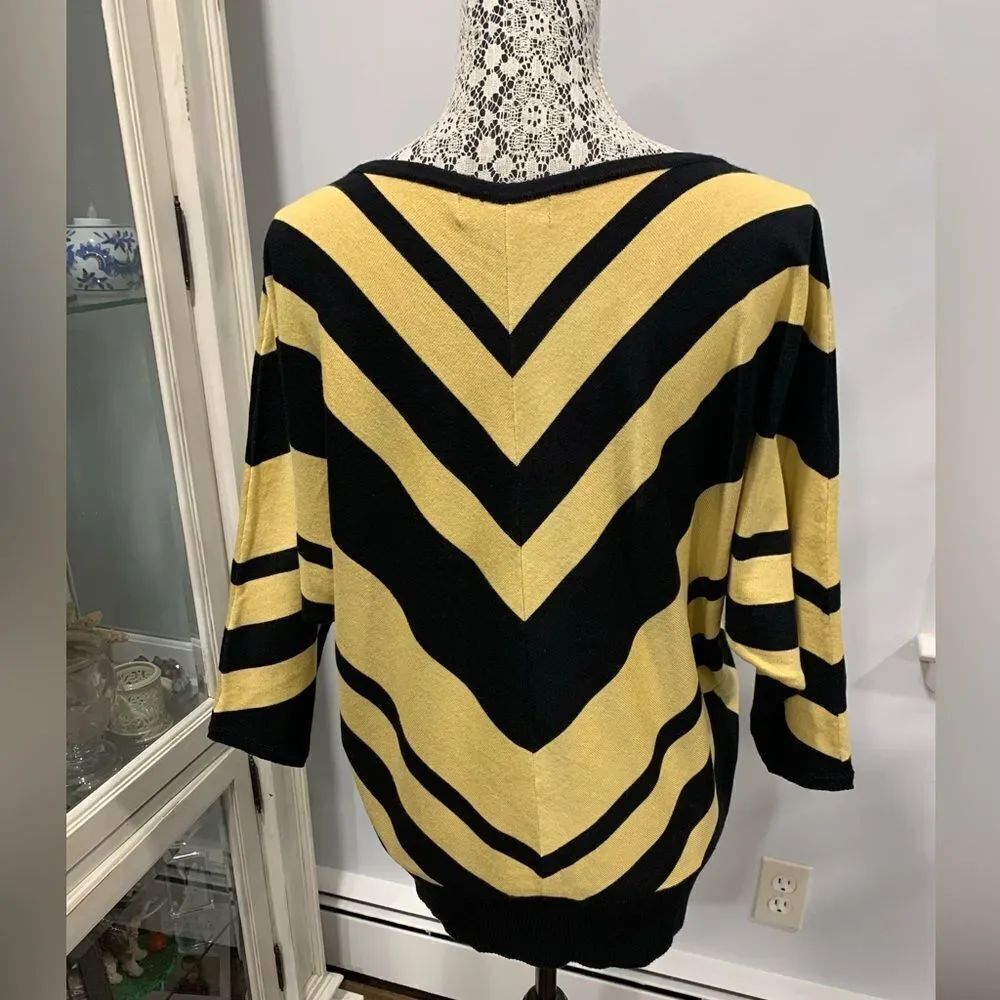 Joan Vass Striped V-Neck Sweater - Picture 2 of 10